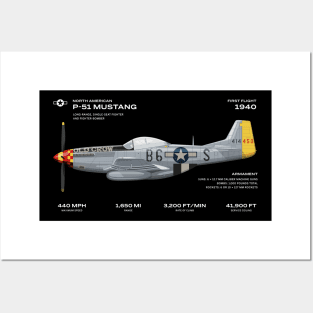 North American P-51 Mustang world war 2 fighter plane Posters and Art